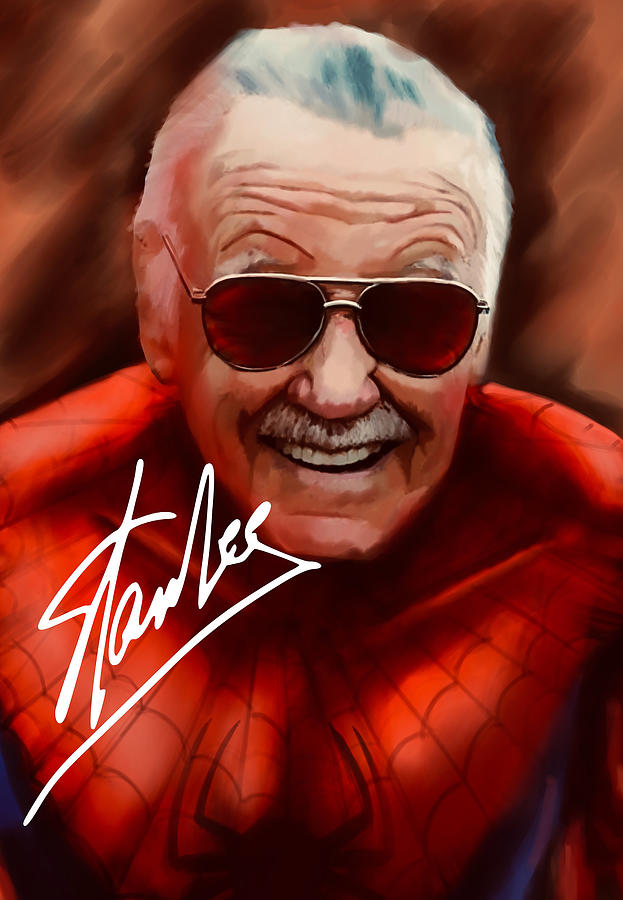 Stan Lee Spider Drawing by Lafi Sive