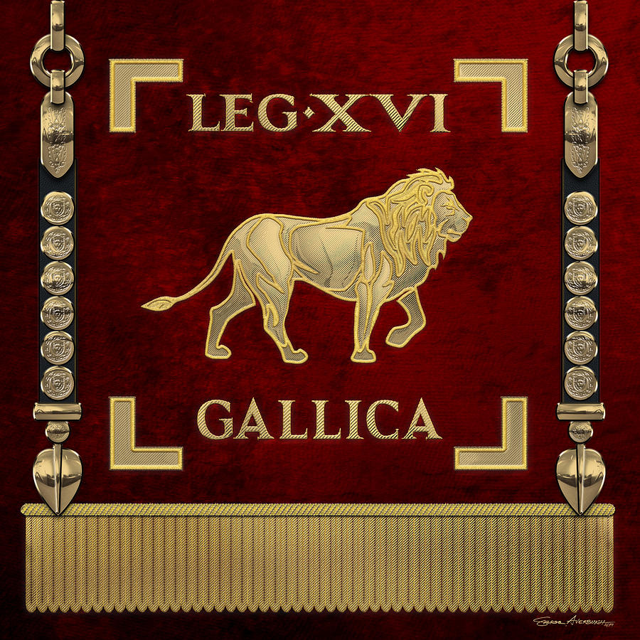 Standard of 16th Legion Gallica - Vexillum of the Gallic Sixteenth Legion Digital Art by Serge Averbukh