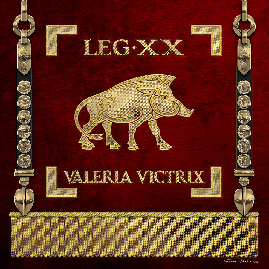 Standard of 20th Legion Valeria Victrix - Vexillum of the Twentieth Victorious Valeria Legion Digital Art by Serge Averbukh