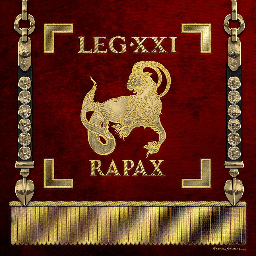 Standard of 21st Legion Rapax - Vexillum of the Twenty-First Predator Legion Digital Art by Serge Averbukh
