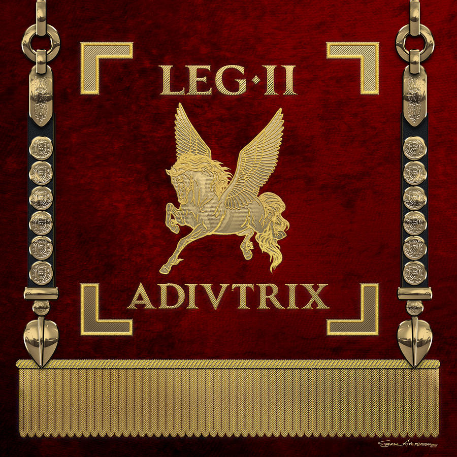 Standard of Rescuer Second Legion - Vexillum of Legio II Adiutrix Digital Art by Serge Averbukh