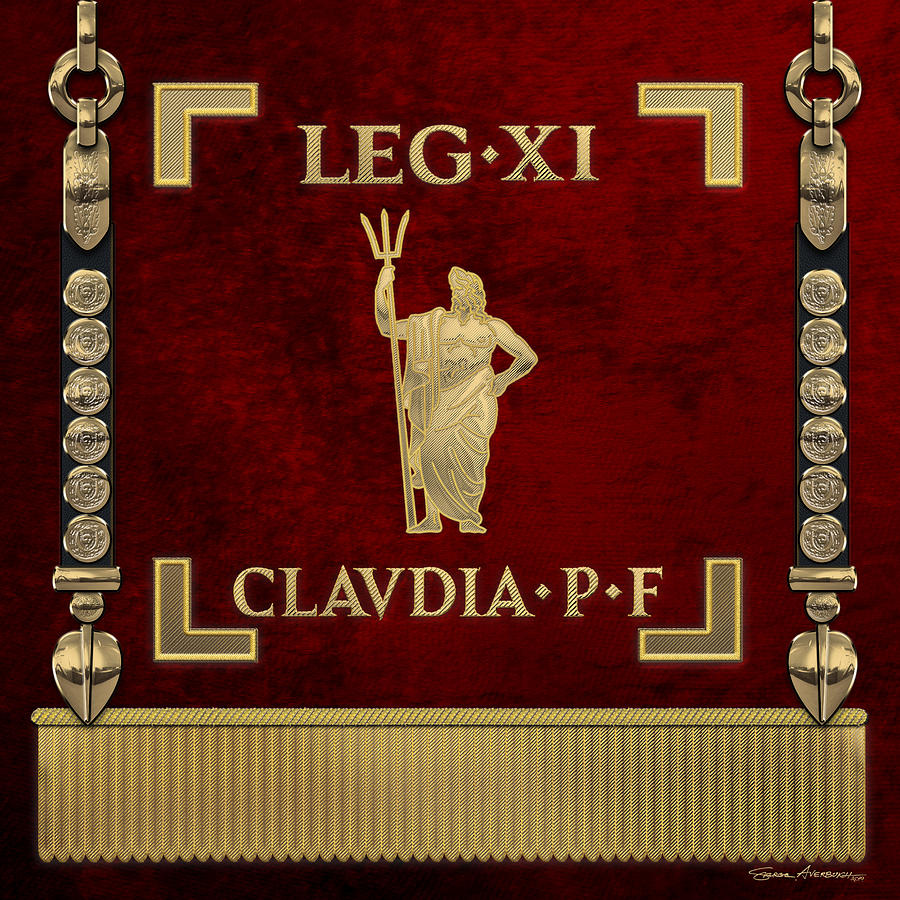 Standard of the 11th Roman Legion - Vexillum of Legio XI Claudia Digital Art by Serge Averbukh