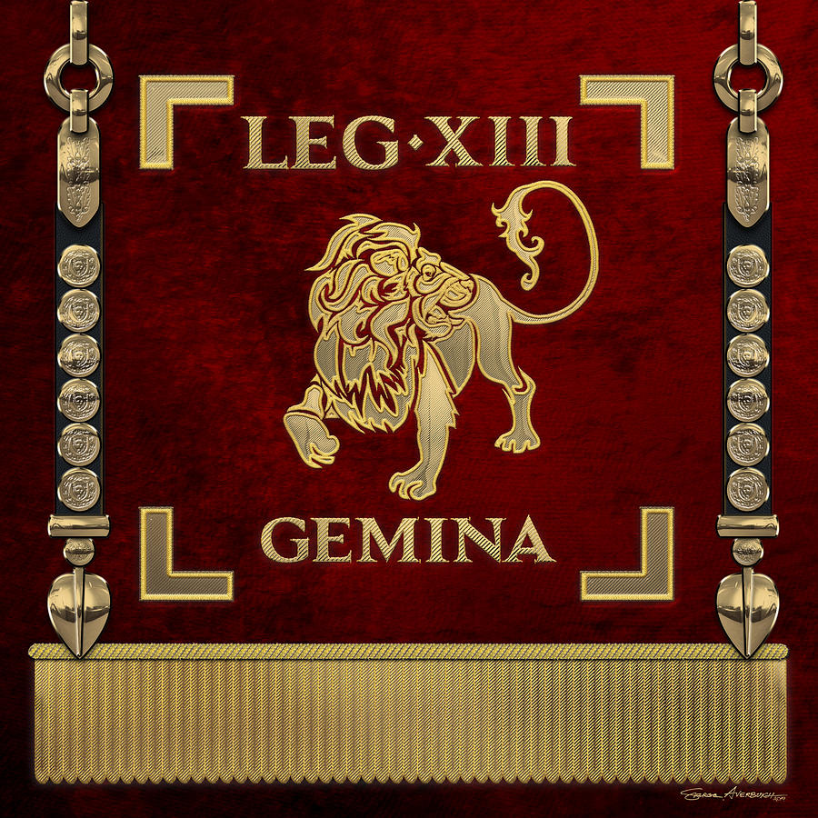 Standard of the 13th Legion Geminia - Vexillum of 13th Twin Legion Digital Art by Serge Averbukh