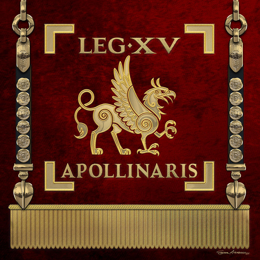 Standard of the 15th Legion Apollinaris - Vexillum of The Apollos Fifteenth Legion Digital Art by Serge Averbukh