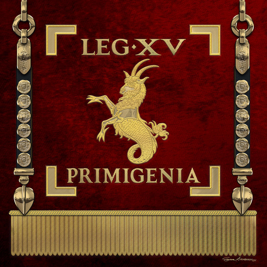 Standard of the 15th Legion Primigenia  - Vexillum of The Fortunes Fifteenth Legion Digital Art by Serge Averbukh