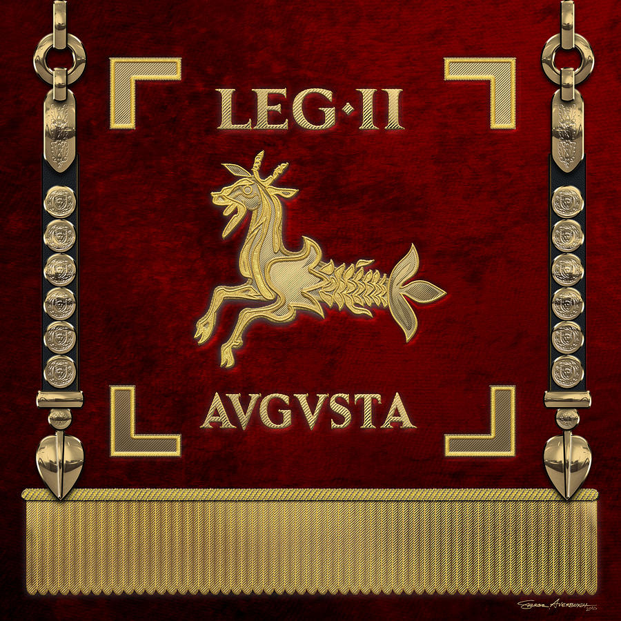 Standard of the Augustus Second Legion - Vexillum of Legio II Augusta Digital Art by Serge Averbukh