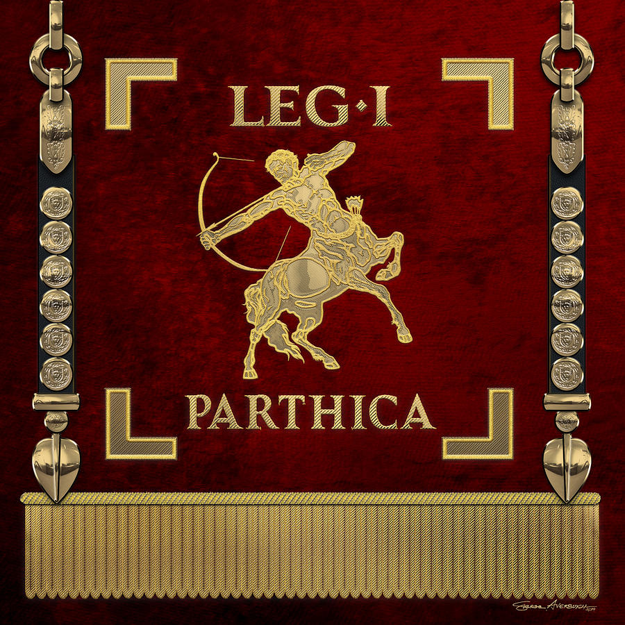 Standard of the First Parthian Legion - Vexillum of The Legio I Parthica Digital Art by Serge Averbukh