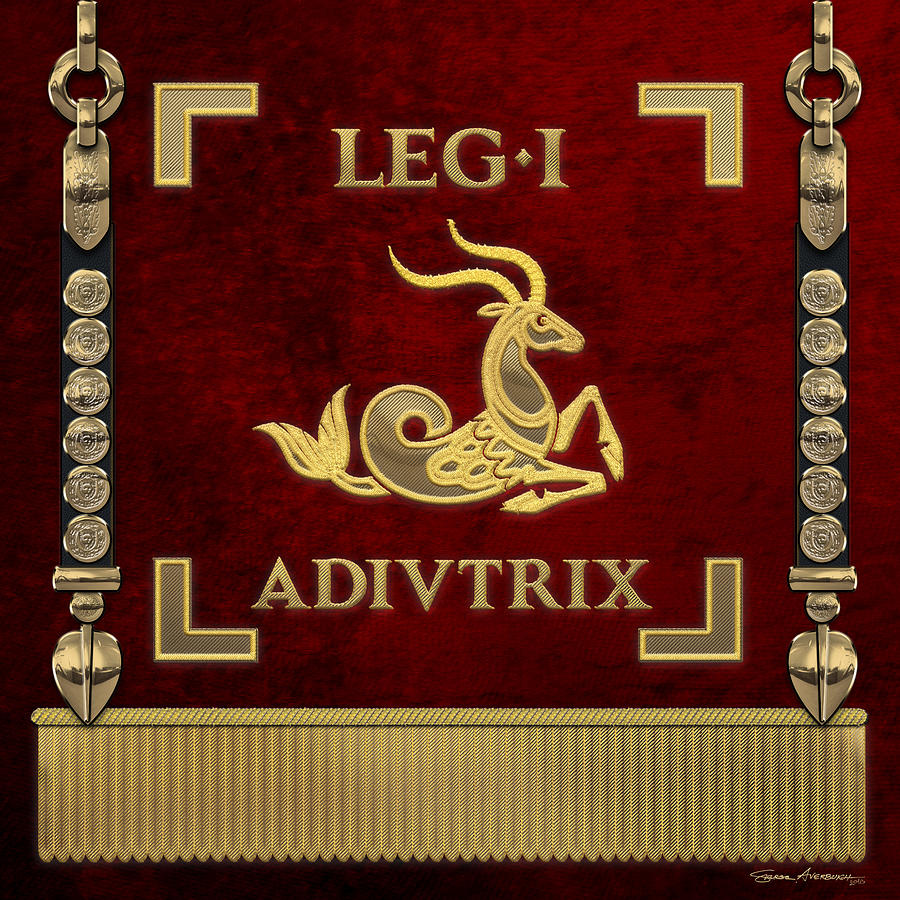Standard of the First Roman Legion - Vexillum of Legio I Adiutrix Digital Art by Serge Averbukh