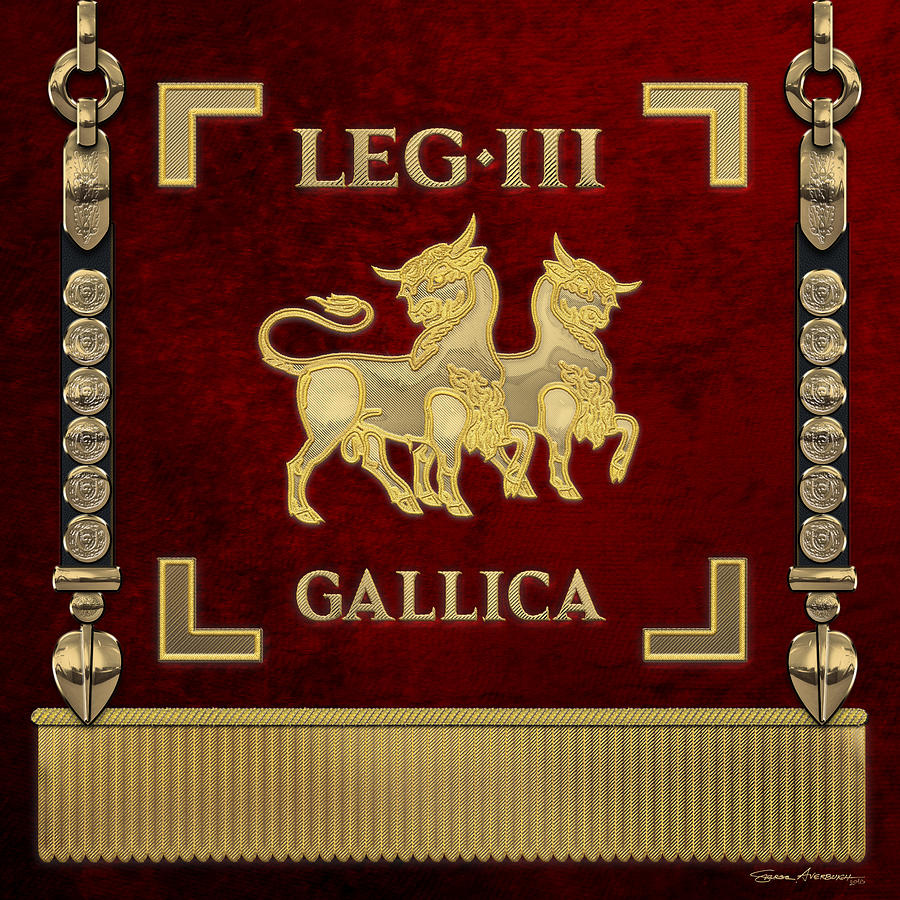 Standard of the Gallic Third Roman Legion - Vexillum of Legio III Gallica Digital Art by Serge Averbukh
