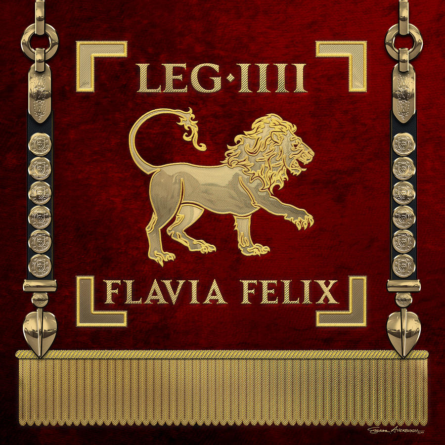 Standard of the Lucky Flavian Fourth Legion - Vexillum of Legio IV Flavia Felix Digital Art by Serge Averbukh