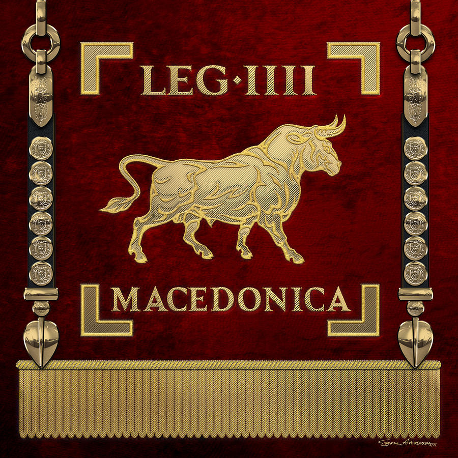 Standard of the Macedonian Fourth Legion - Vexillum of Legio IV Macedonica Digital Art by Serge Averbukh