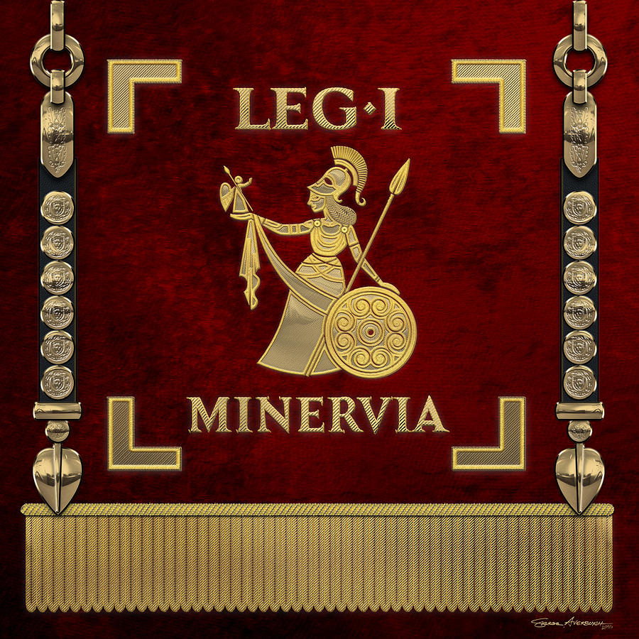 Standard of the Minervas First Legion - Vexillum of Legio I Minervia Digital Art by Serge Averbukh