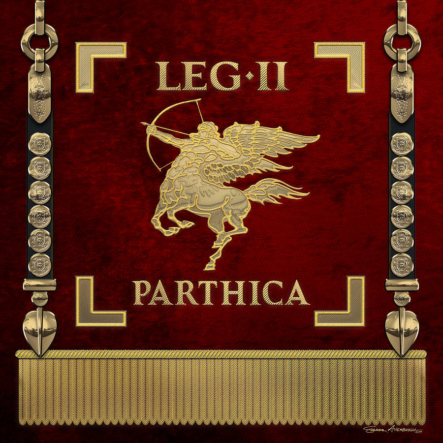 Standard of the Parthian-conquering Second Legion - Vexillum of The Legio II Parthica Digital Art by Serge Averbukh