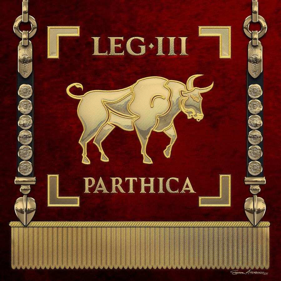 Standard of the Parthian-conquering Third Legion - Vexillum of The Legio III Parthica Digital Art by Serge Averbukh