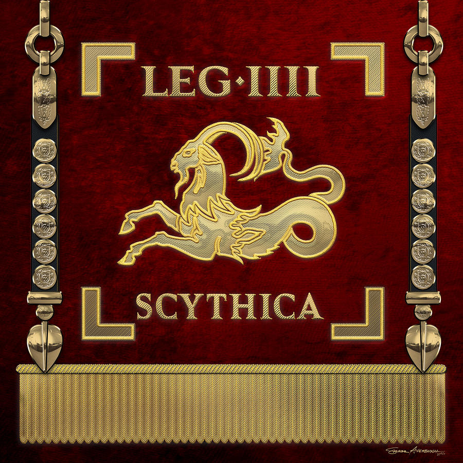 Standard of the Scythian Fourth Legion - Vexillum of Legio IV Scythica Digital Art by Serge Averbukh