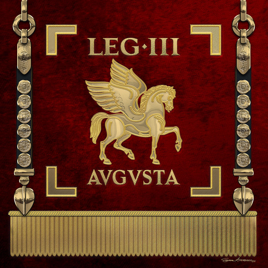 Standard of the Third Augustan Legion - Vexillum of Legio III Augusta Digital Art by Serge Averbukh