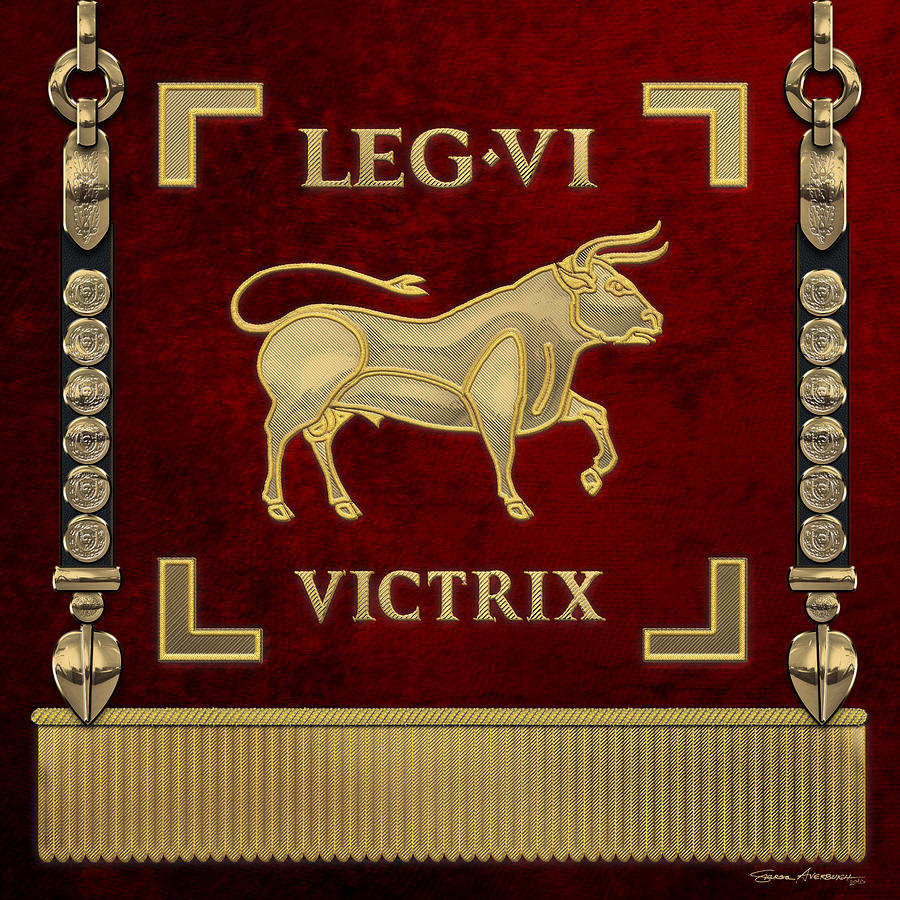 Standard of the Victorious Sixth Legion - Vexillum of Legio VI Victrix Digital Art by Serge Averbukh