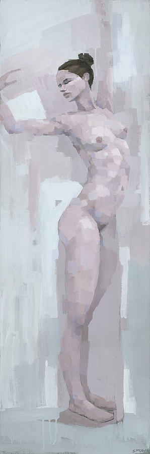 Woman Painting - Standing Female Nude In Muted Colors by Steve Mitchell Woman Painting - Standing Female Nude In Muted Colors by Steve Mitchell
