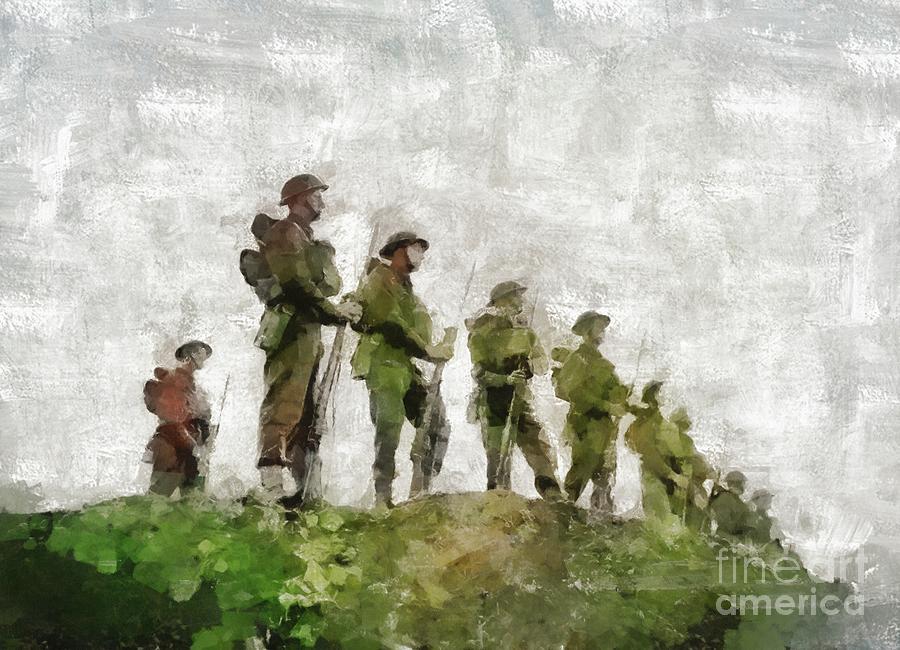 Standing Guard, World War Two Painting by Esoterica Art Agency