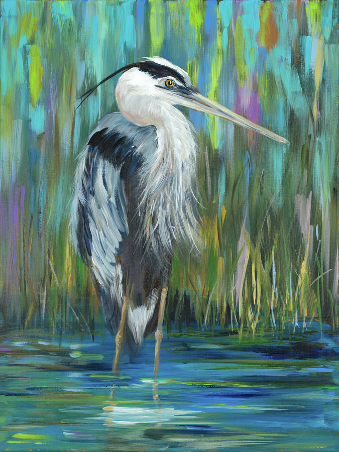 Standing Heron I Painting by South Social D Standing Heron I Painting by South Social D
