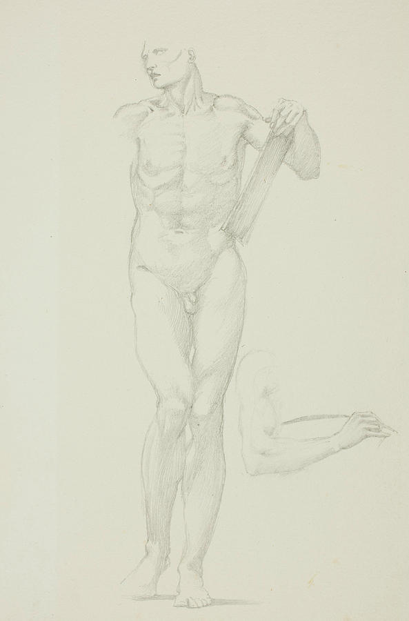 Standing Male with Tablet Drawing by Edward Burne-Jones