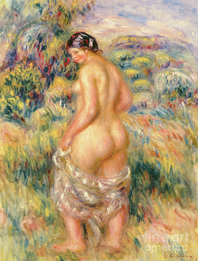 Pierre Auguste Renoir Painting - Standing Nude in a Landscape  by Pierre Auguste Renoir