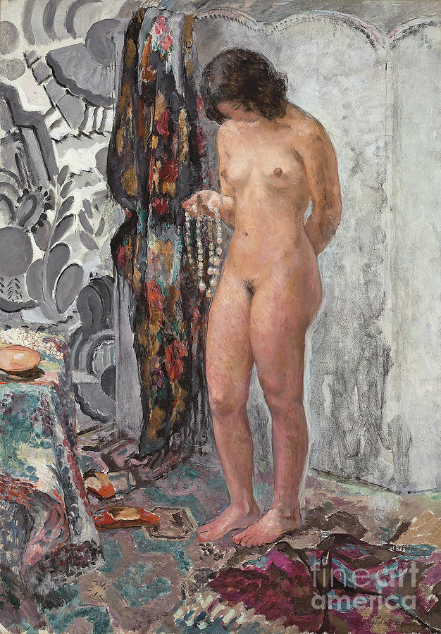 Standing Nude With A Necklace, Circa 1923 Painting by Henri Lebasque