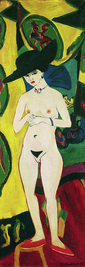 Ernst Ludwig Kirchner Painting - Standing Nude with Hat - Digital Remastered Edition by Ernst Ludwig Kirchner