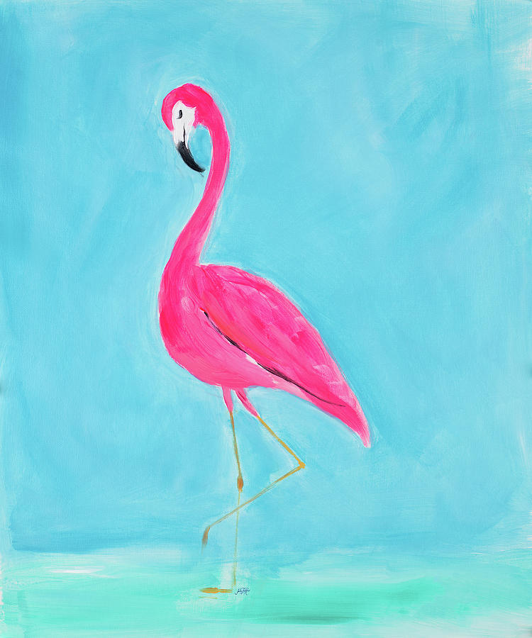 Flamingo Painting - Standing Tall And Pink I by South Social D