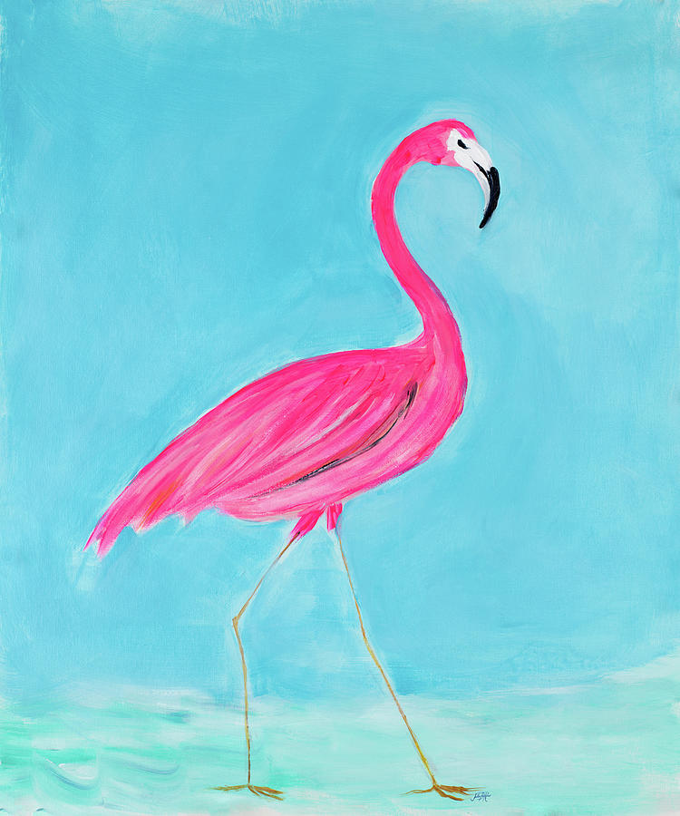 Flamingo Painting - Standing Tall And Pink II by South Social D