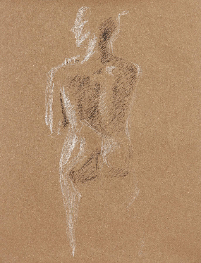 Standing Woman. Study 2 Drawing by Masha Batkova