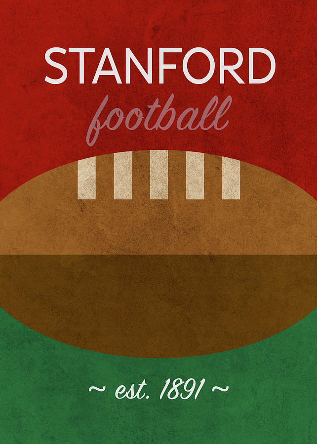 Football Mixed Media - Stanford Football Minimalist Retro Sports Poster Series 016 by Design Turnpike