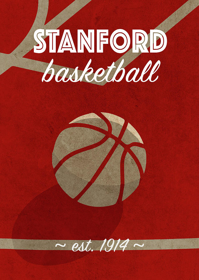 Basketball Mixed Media - Stanford University Retro College Basketball Team Poster by Design Turnpike