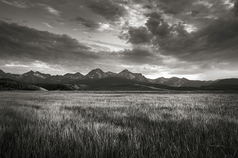 Black And White Photograph - Stanley Basin Sawtooth Mountains Idaho by Alan Majchrowicz