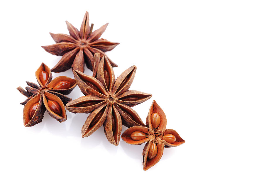 Star Anise On White Photograph by Moncherie