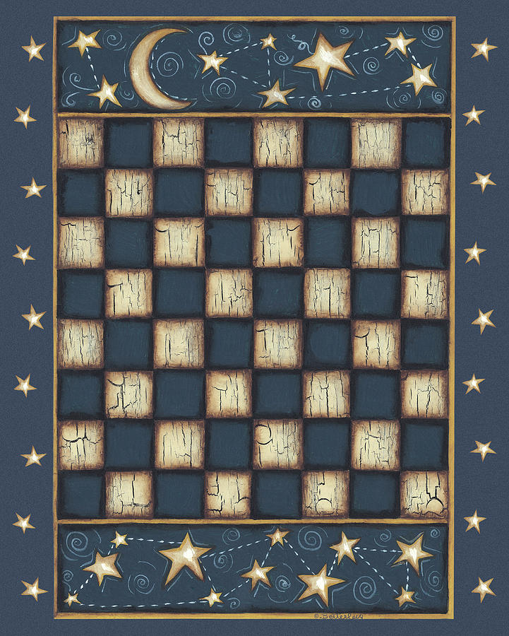 Star Checkerboard Painting by Robin Betterley