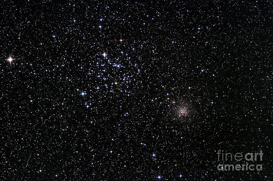 Space Photograph - Star Clusters M35 And Ngc 2158 by Robert Gendler/science Photo Library