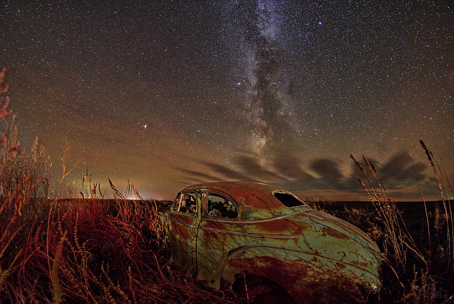 Star Cruiser #2 - 1947 chevy with Milky Way Photograph by Peter Herman