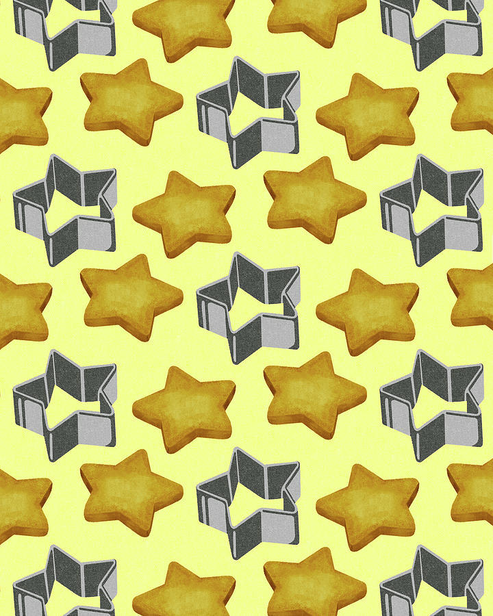 Christmas Drawing - Star Cutout Cookies by CSA Images
