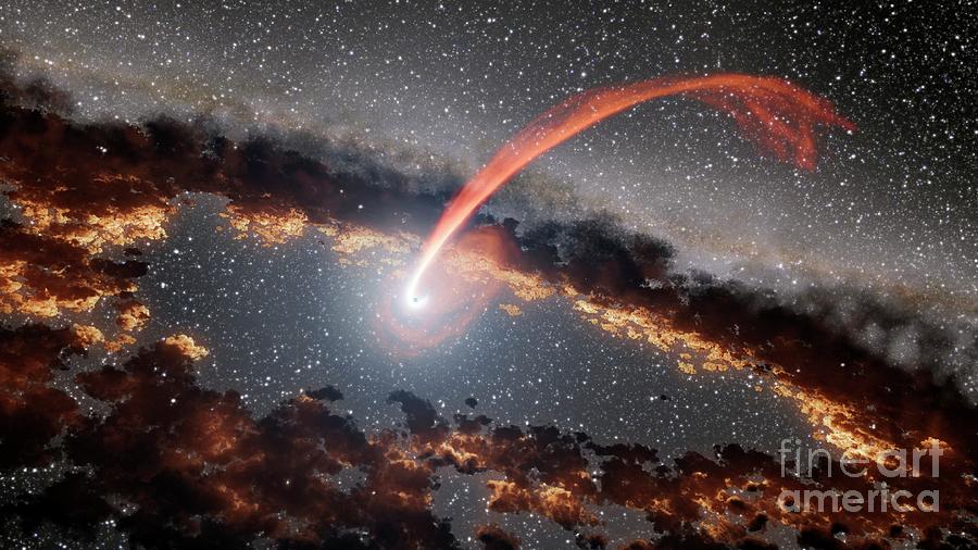 Star Falling Into A Supermassive Black Hole Photograph by Nasa/jpl-caltech/science Photo Library