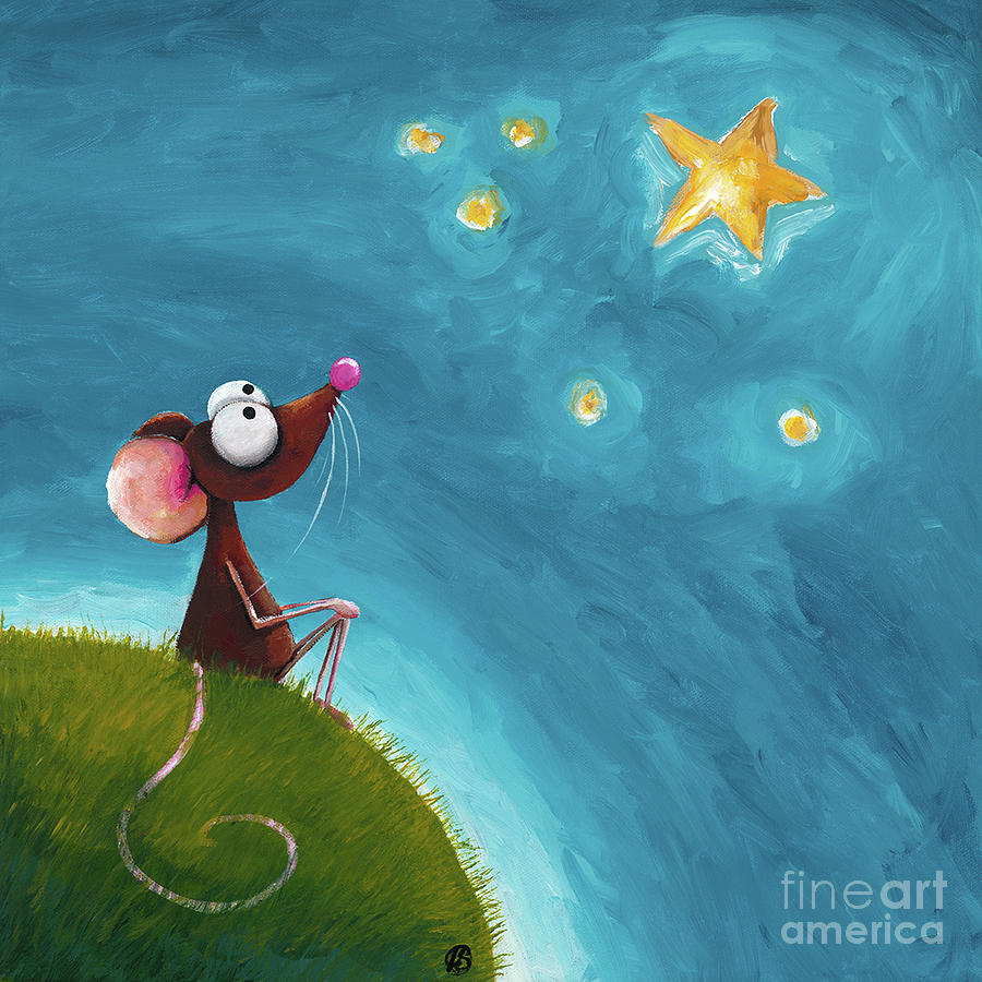 Mouse Painting - Star Gazing by Lucia Stewart
