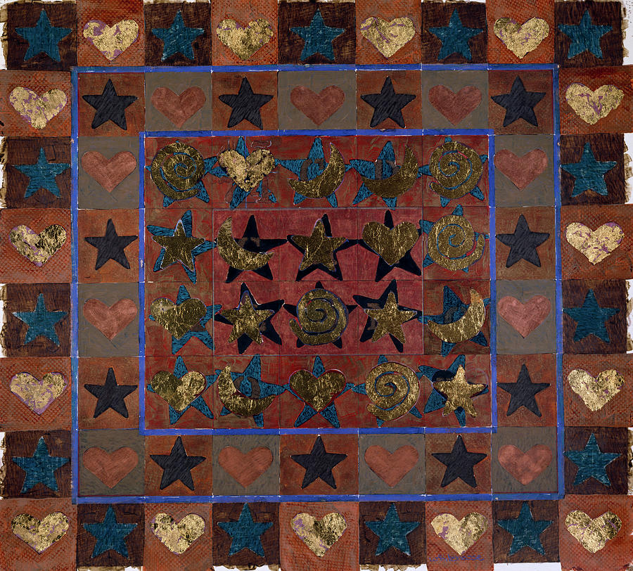 Star Heart Series #1 By Whitehouse-holm Mixed Media by Marilee Whitehouse-holm