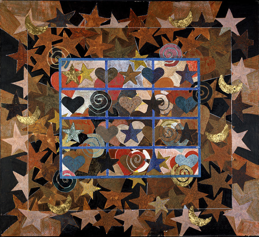 Star Heart Series #2 By Whitehouse-holm Mixed Media by Marilee Whitehouse-holm