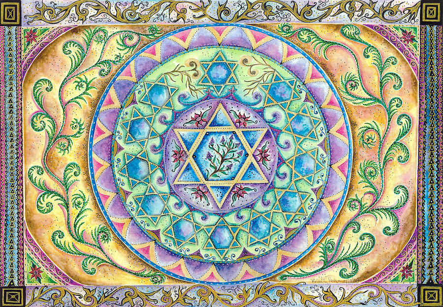 Star mandala Painting by Batya Heller