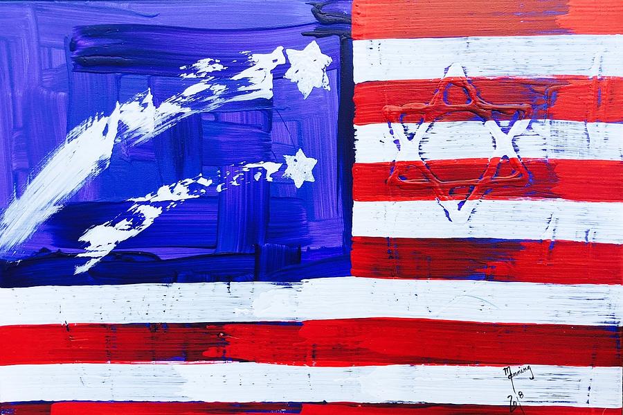Star of David American Flag SOD-06-18  Painting by Richard Sean Manning
