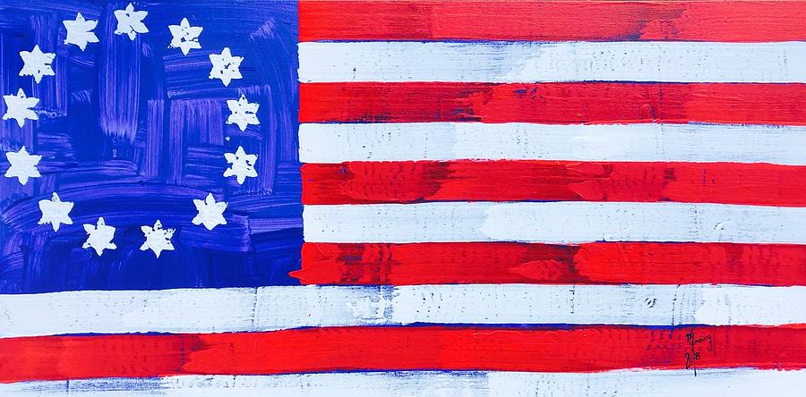 Star of David American Flag SOD-09-18 Painting by Richard Sean Manning