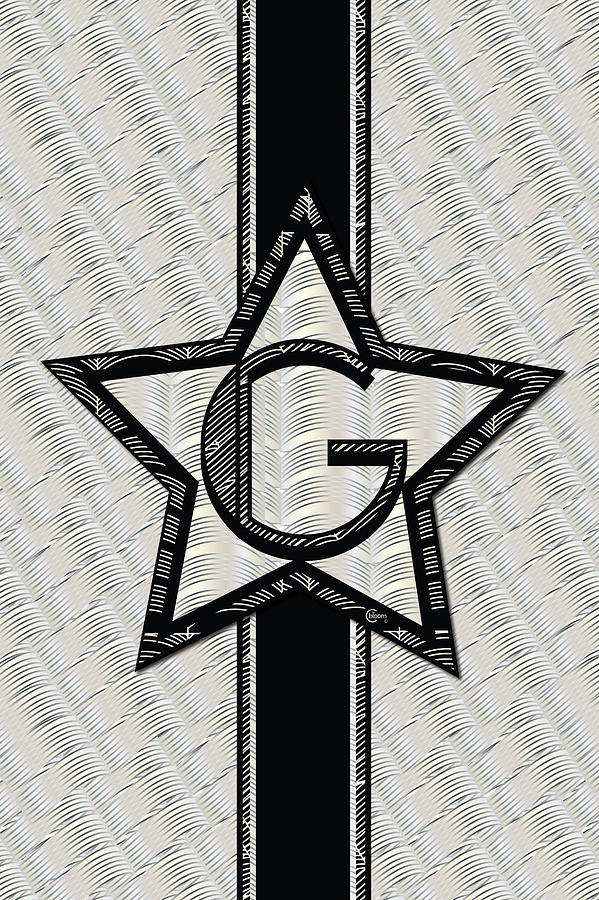 STAR of the SHOW art deco style letter G	 Digital Art by Cecely Bloom