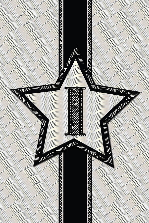 STAR of the SHOW art deco style letter i	 Digital Art by Cecely Bloom