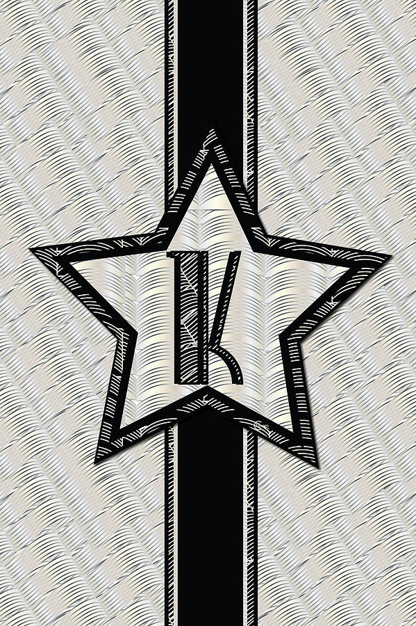 STAR of the SHOW art deco style letter K	 Painting by Cecely Bloom