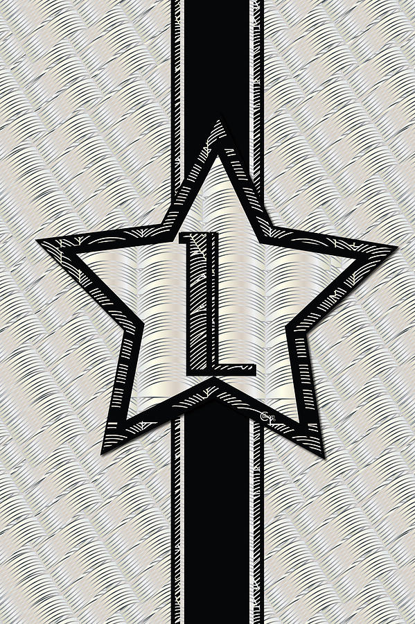 STAR of the SHOW art deco style letter L Digital Art by Cecely Bloom